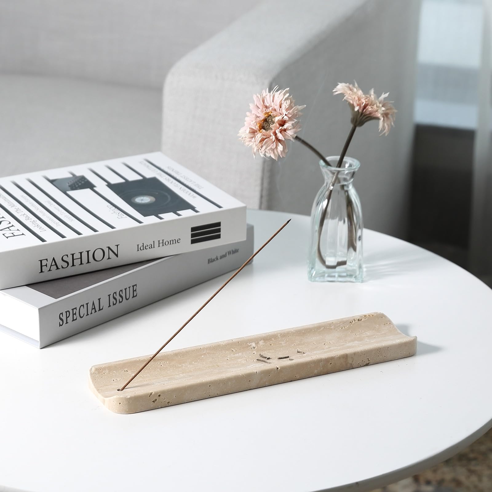 Koville incense holder features non-slip bottom protects surfaces