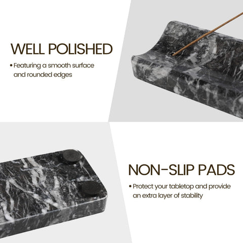 Koville incense holder with non-slip bottom protects surfaces during use.