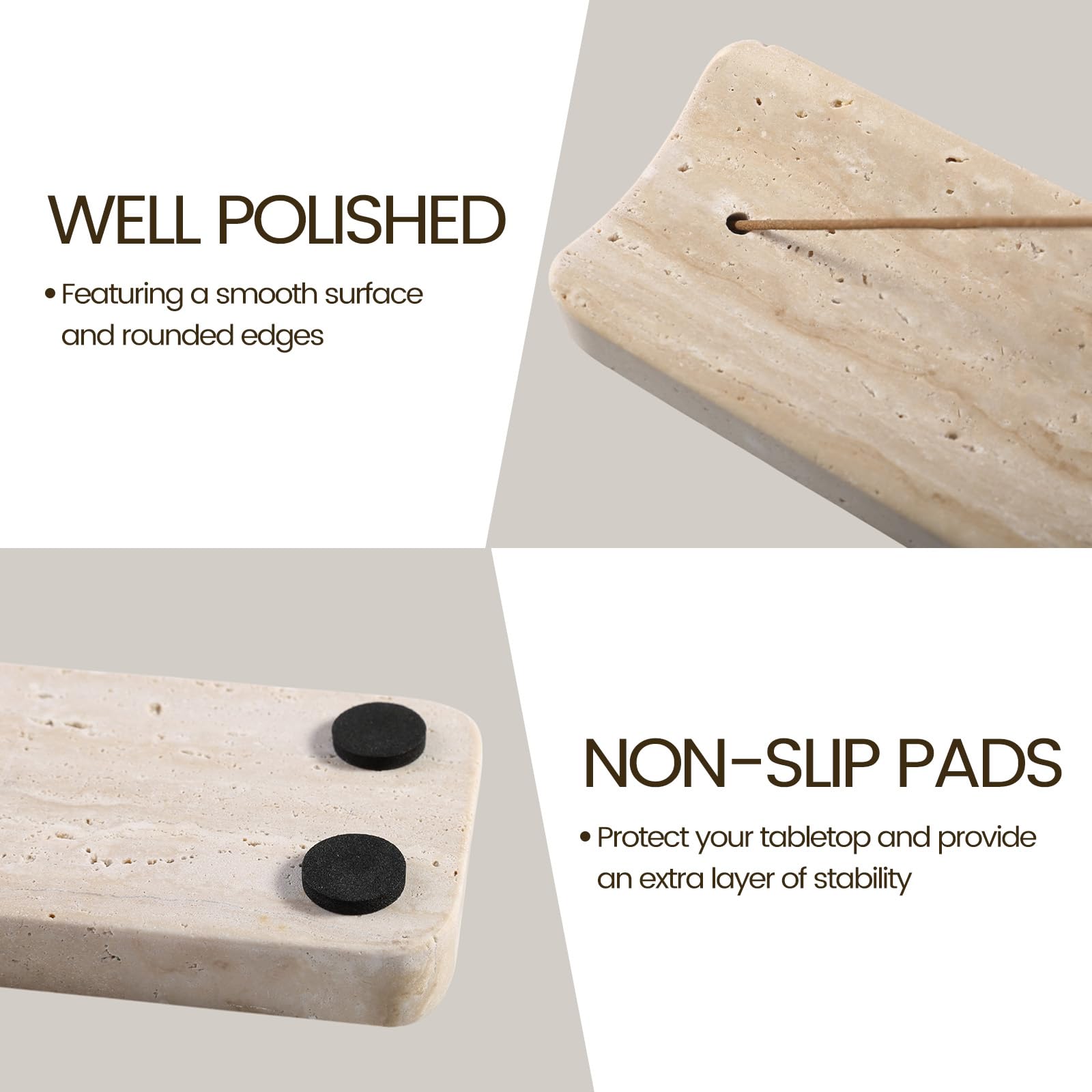 Koville marble incense holder display on table, elegant décor