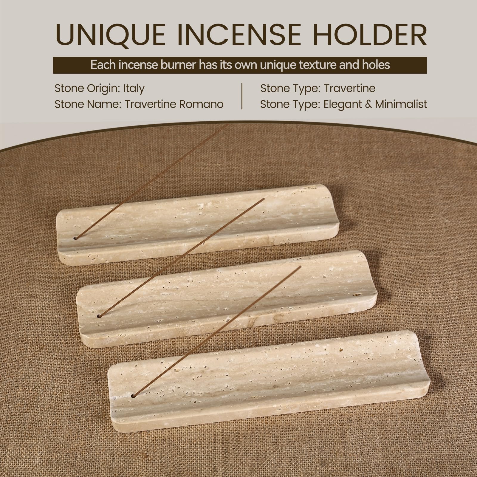 Koville marble incense holder ash catcher groove in action