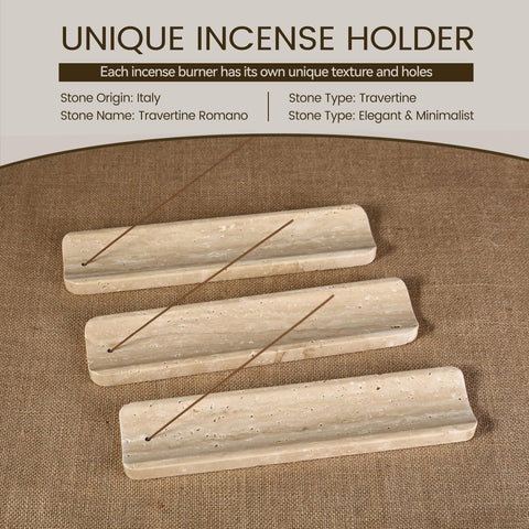 Koville marble incense holder ash catcher groove in action