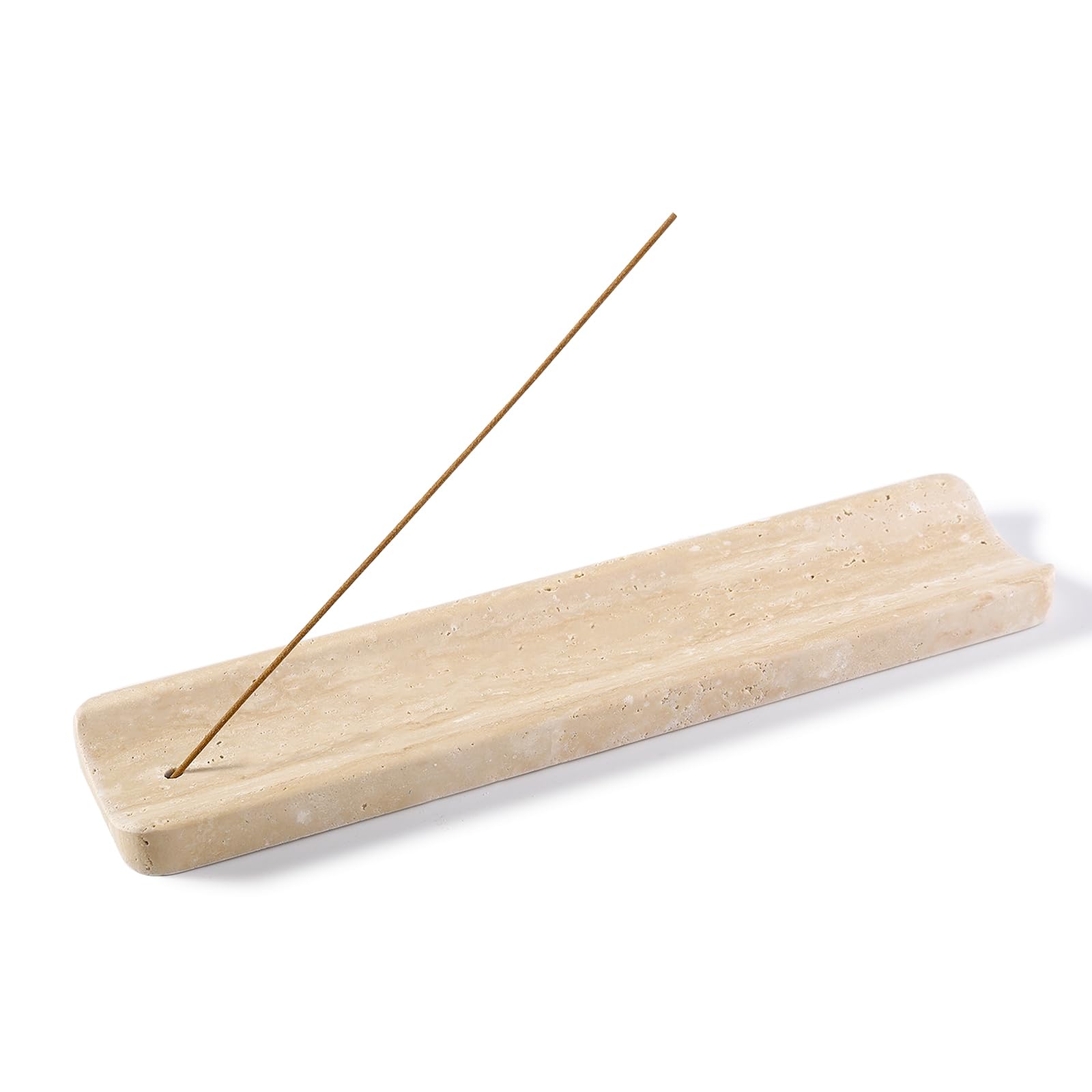 Koville marble incense holder travertine close-up, showcasing natural pattern