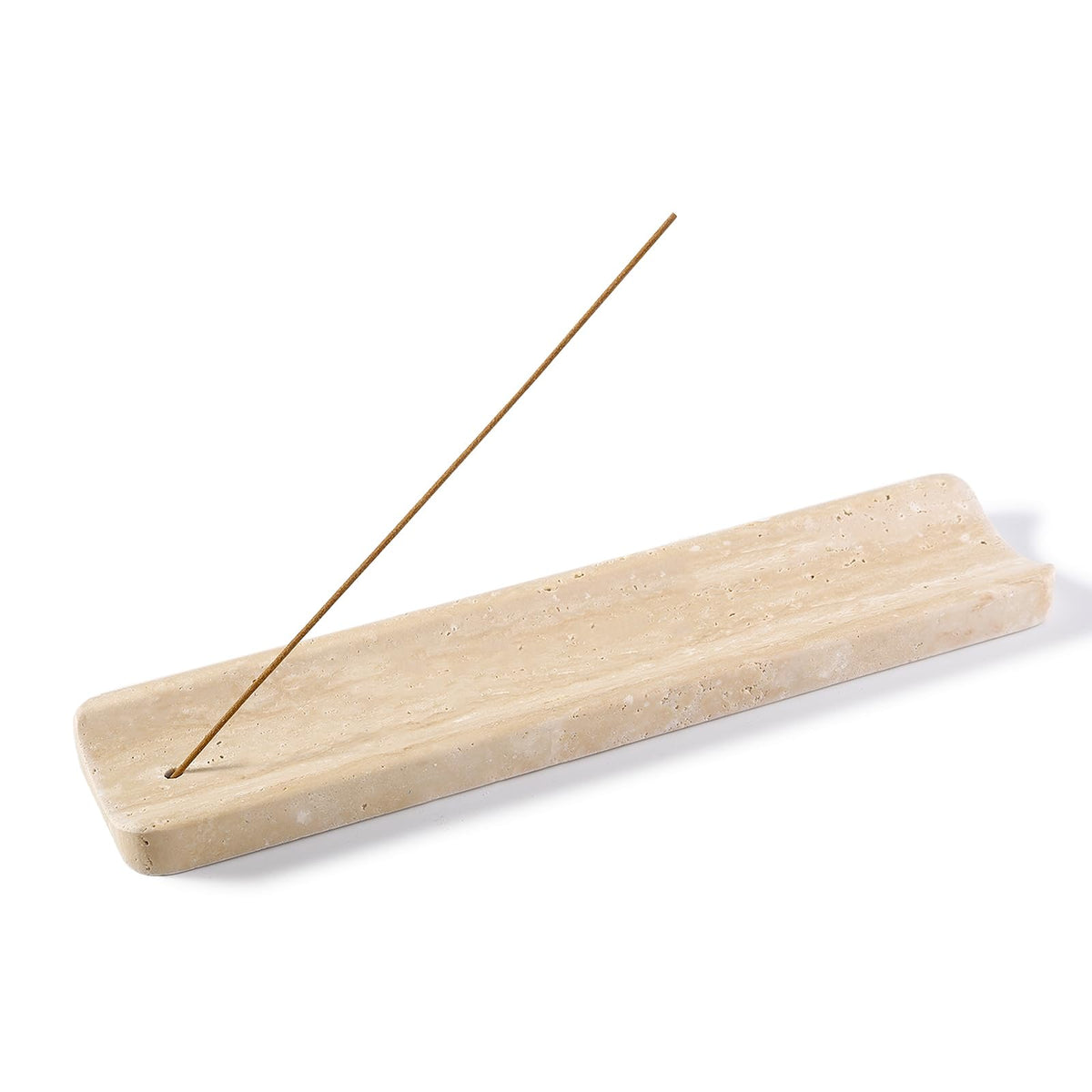 Koville marble incense holder travertine close-up, showcasing natural pattern