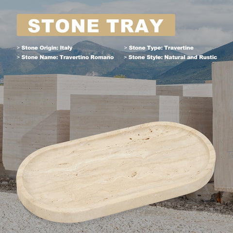 Koville Travertine Tray on office desk provides stylish organization tidbits.