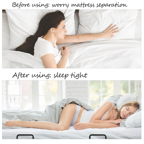 KOXHERO retainer bracket secured on a platform bed provides a tight, non-slip fit.