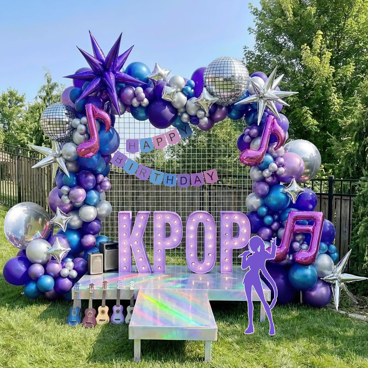Kozee disco balloon arch kit creates a dramatic 160-piece backdrop for parties