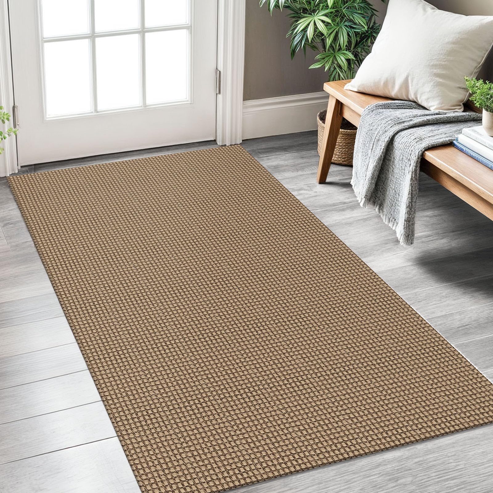 KOZYFLY boho rug entryway 3x5 with non-slip backing for stable door paths.