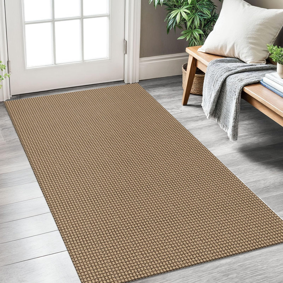 KOZYFLY boho rug entryway 3x5 with non-slip backing for stable door paths.