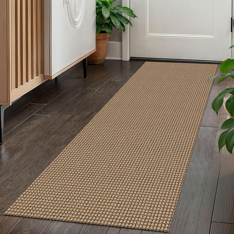 Kozyfly Boho hallway runner 2x5ft with non-slip backing for secure steps.