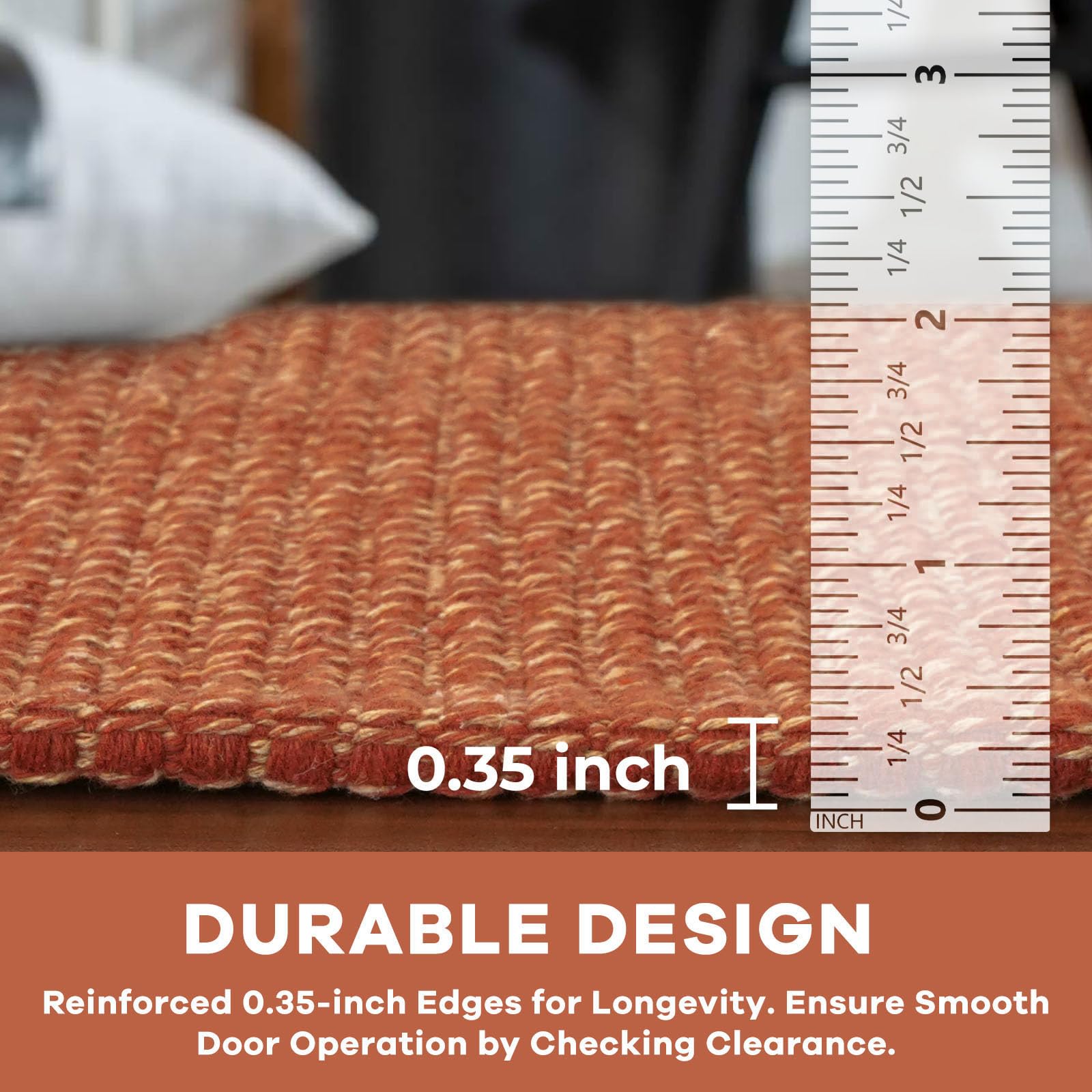 KOZYFLY door mat viewed at an angle for foyer placement