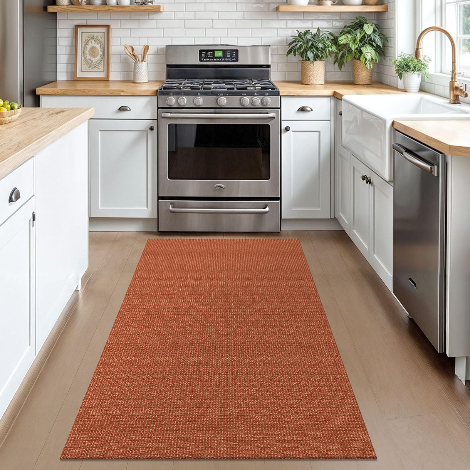 KOZYFLY rug with non-slip backing stays securely in busy entryways