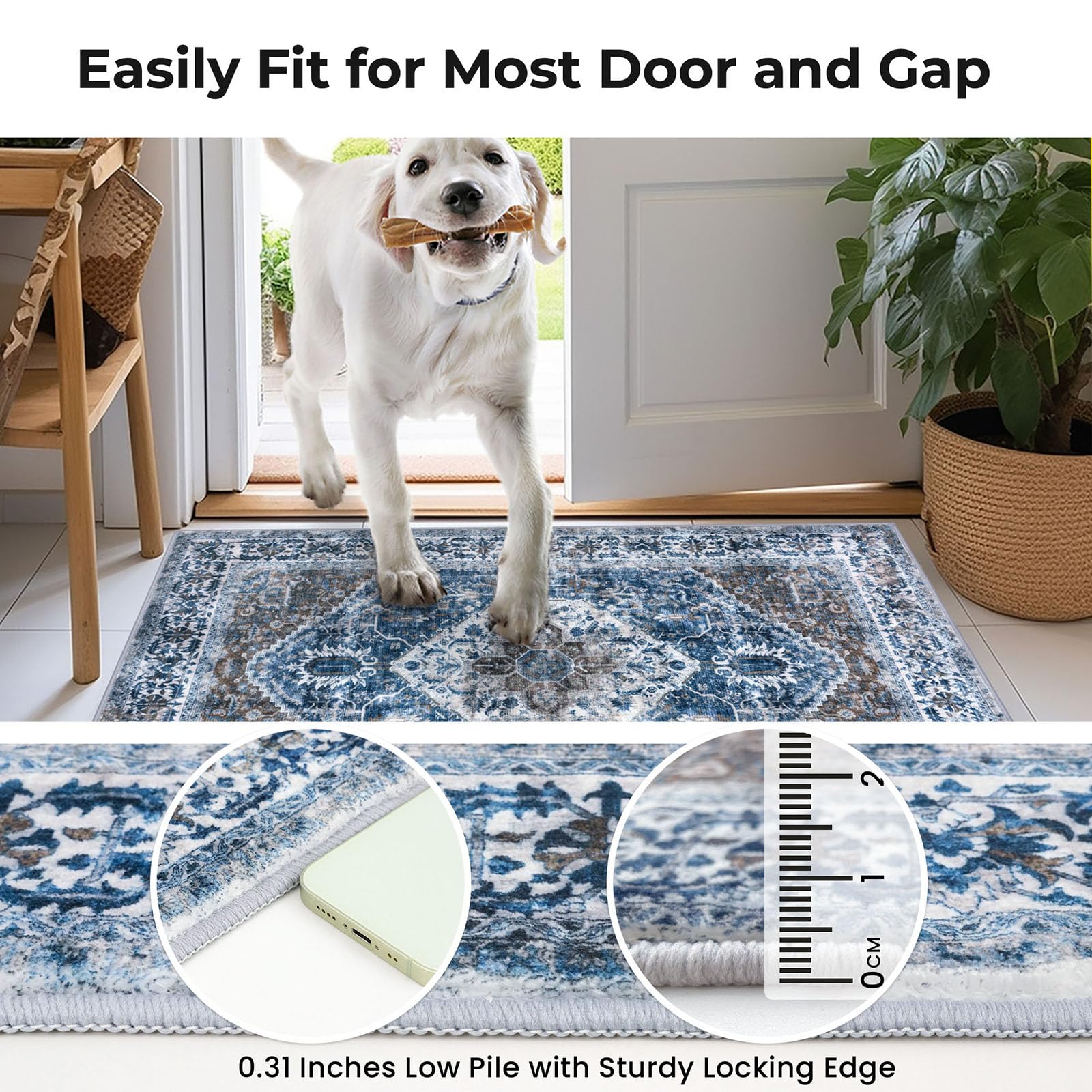 KOZYFLY folded-shipping rug showing creases from packaging