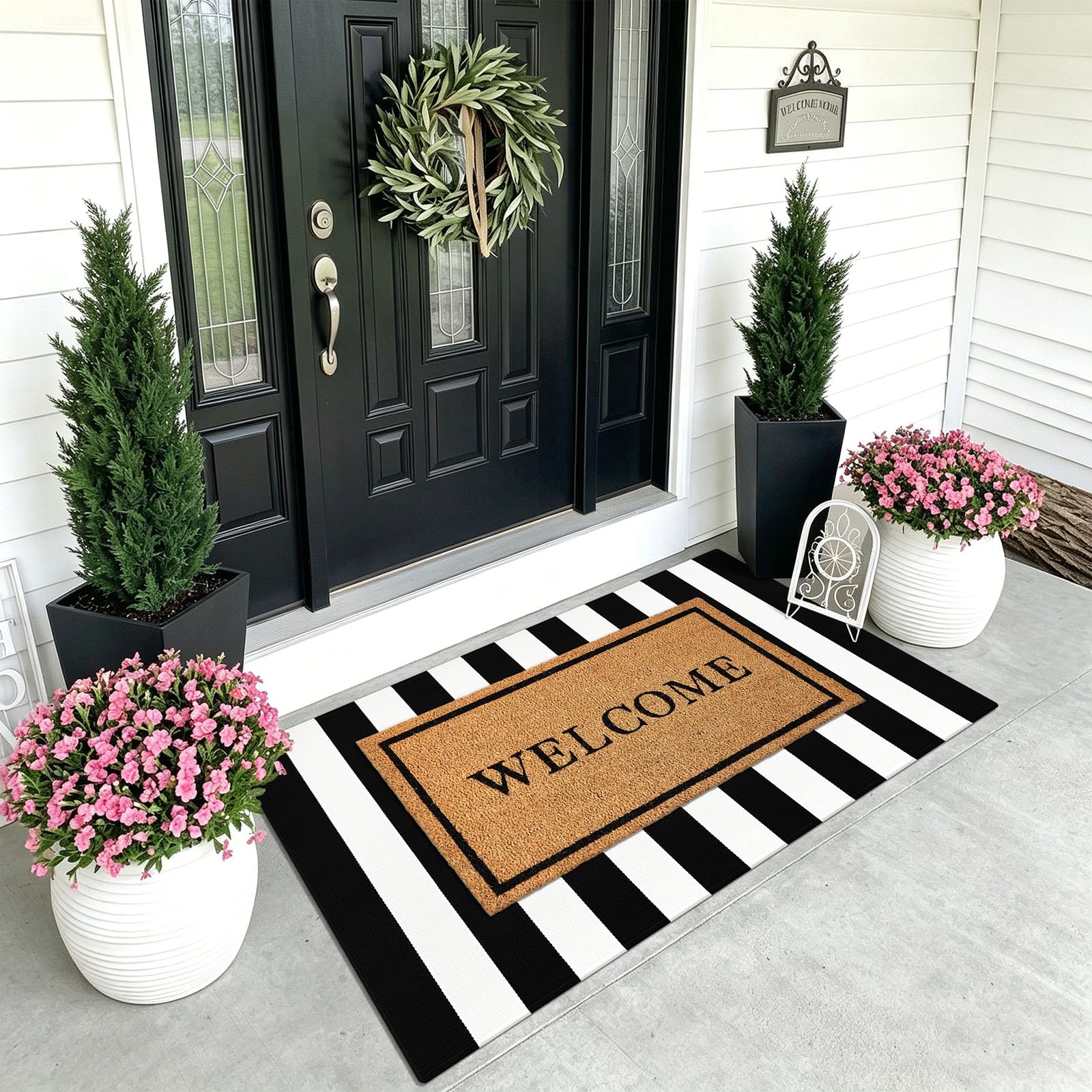 KOZYFLY front door rug entryway complements decor and welcomes guests