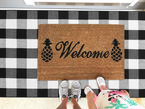 KozyFly front-porch mat helps define spaces while withstanding daily use.