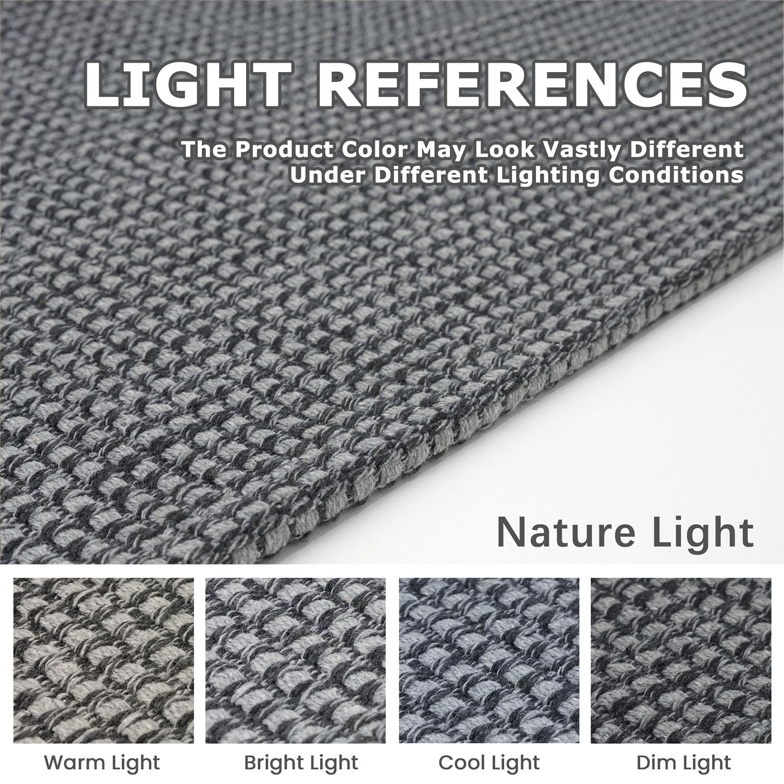 KOZYFLY braided cotton rug in grey tones complements modern foyers.