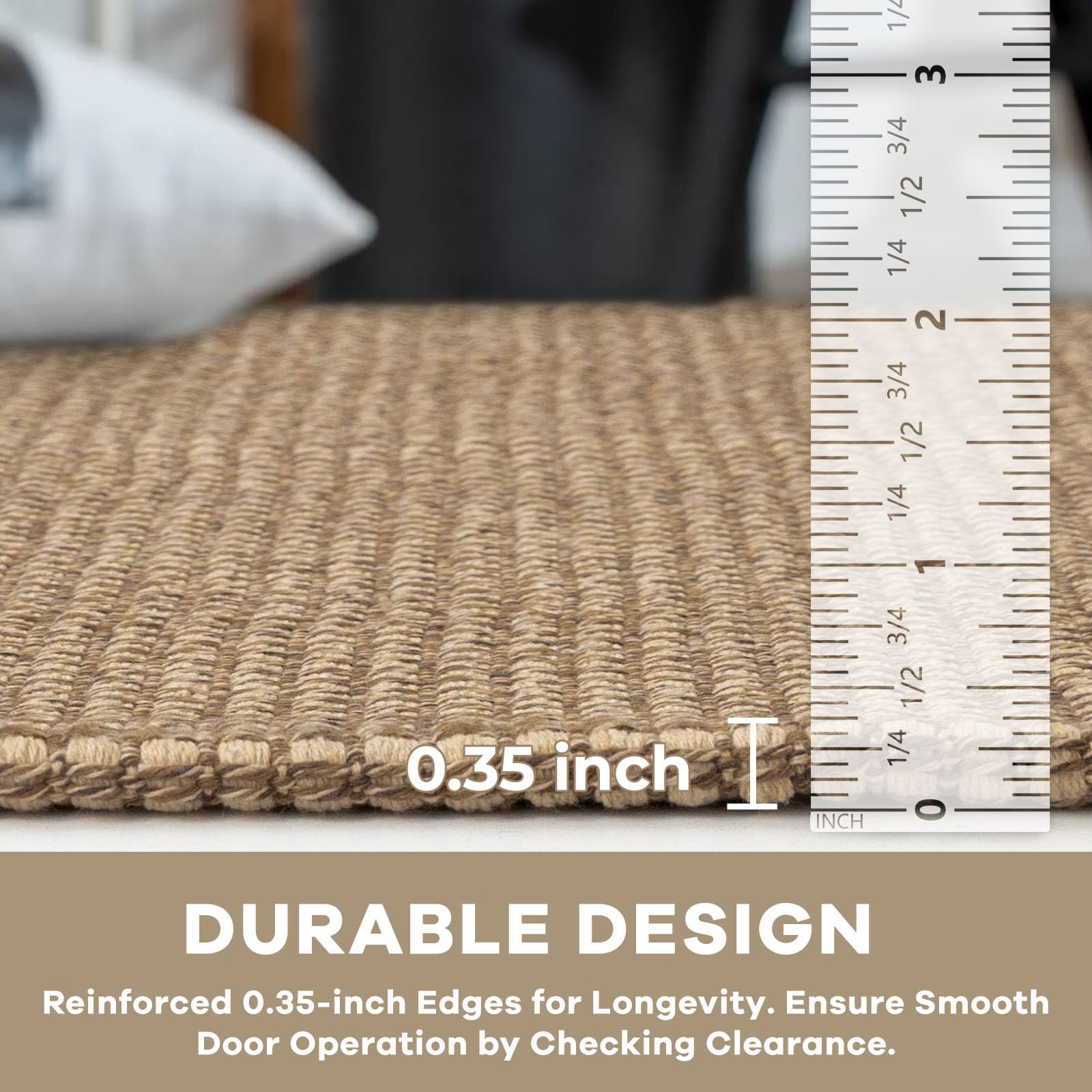 KOZYFLY tan orange brown rug adds neutral, farmhouse charm