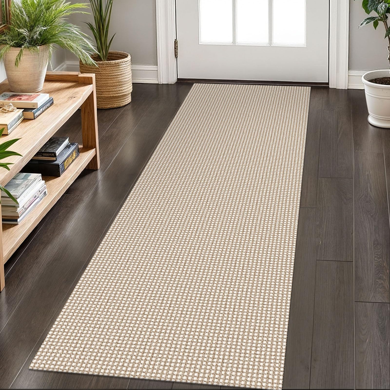 KOZYFLY hallway runner in ivory, 24x72, soft cotton for high-traffic corridors.