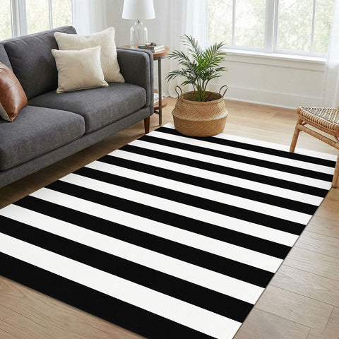 KOZYFLY hand-woven cotton blend rug texture close-up highlights durability and soft underfoot.