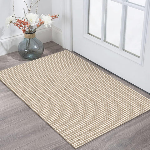 KOZYFLY indoor door mat, front porch top view protects floors and welcomes guests