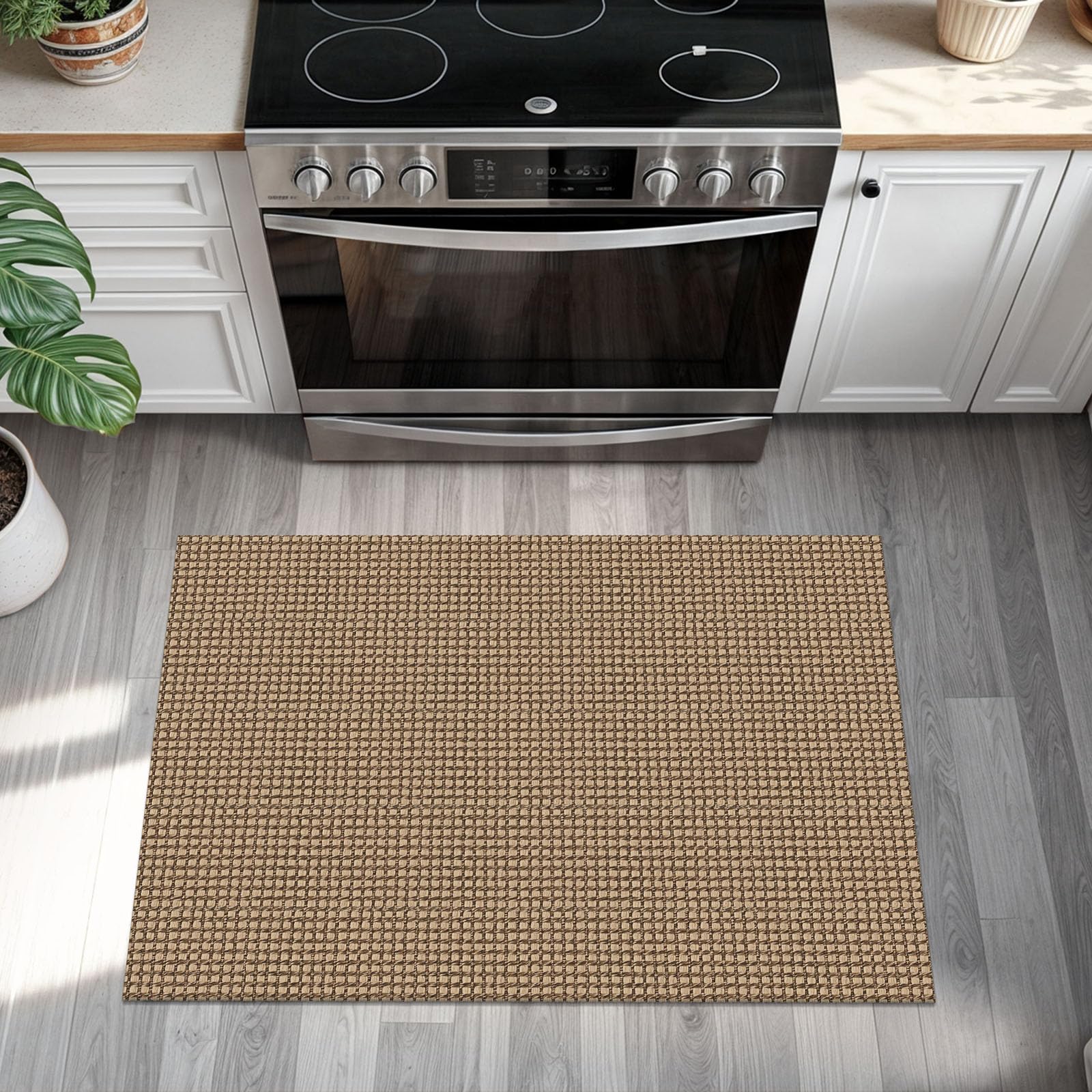 KOZYFLY door mat side view showing slim profile for under-door clearance