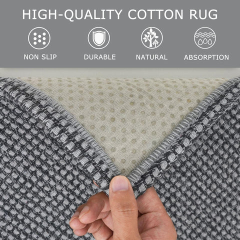 KOZYFLY door mat demonstrates machine-washable care in action.