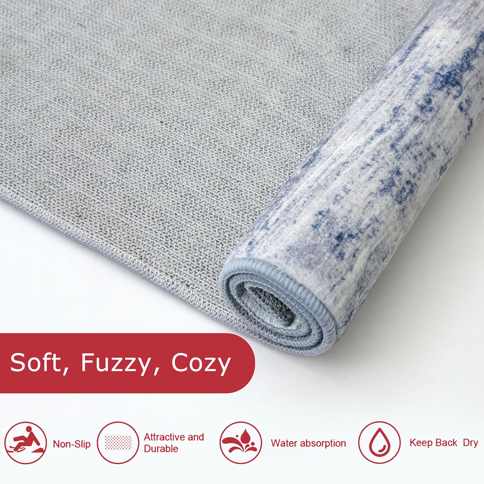 KOZYFLY machine-washable rug keeps colors vibrant after cycles.