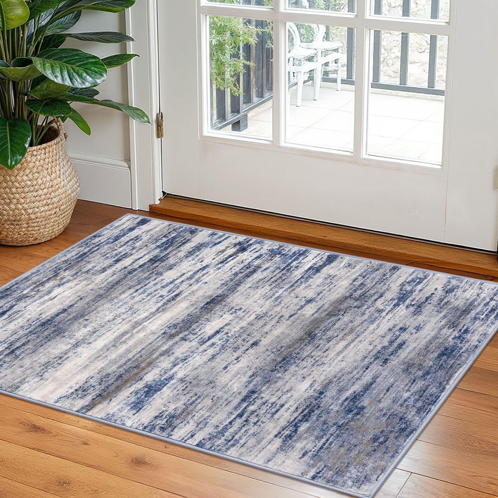 KOZYFLY modern abstract rug 2x3 with soft underfoot comfort for entryways.