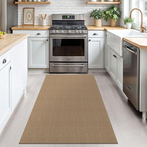 KOZYFLY rug with rubber back reduces slips in busy entryways.
