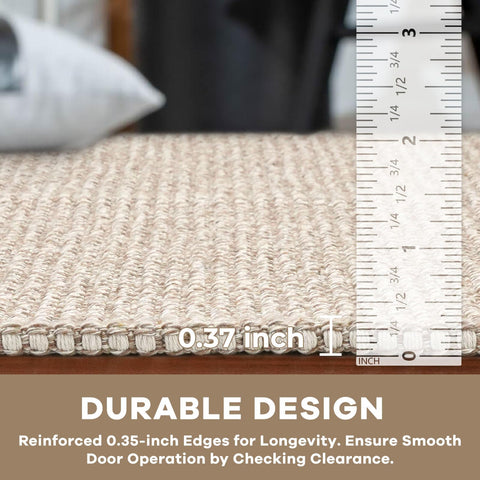 KOZYFLY reinforced edge design helps preserve rug shape in high-traffic areas.
