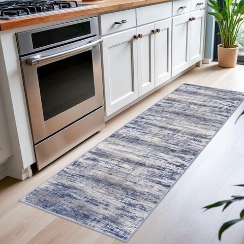 KOZYFLY rug 2x6 non-slip back detail prevents movement on wood floors.