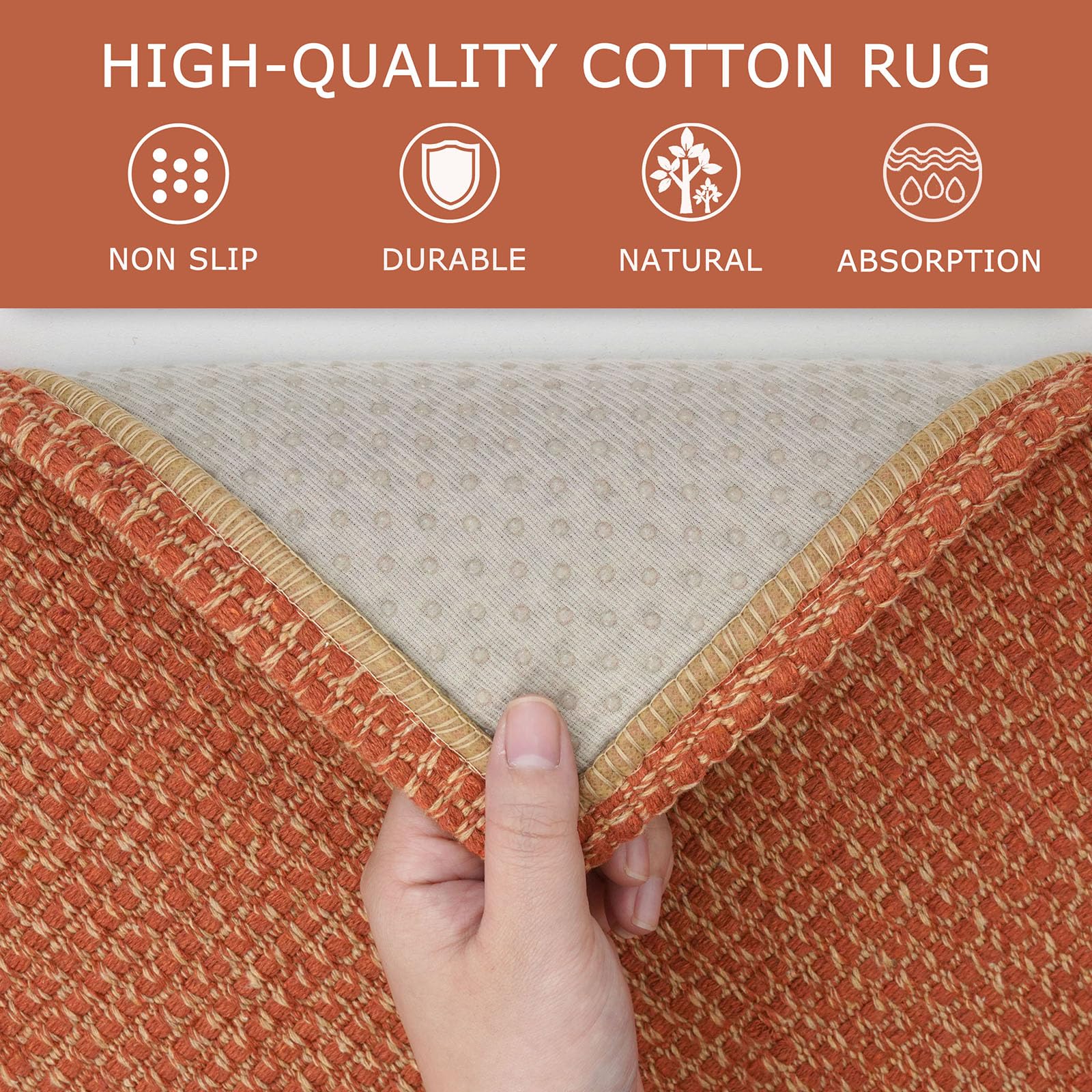KOZYFLY rug edges are reinforced to reduce wear