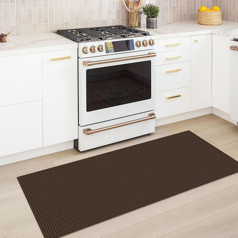 KOZYFLY Runners for Hallways non-slip back demonstrates safe footing on smooth floors.
