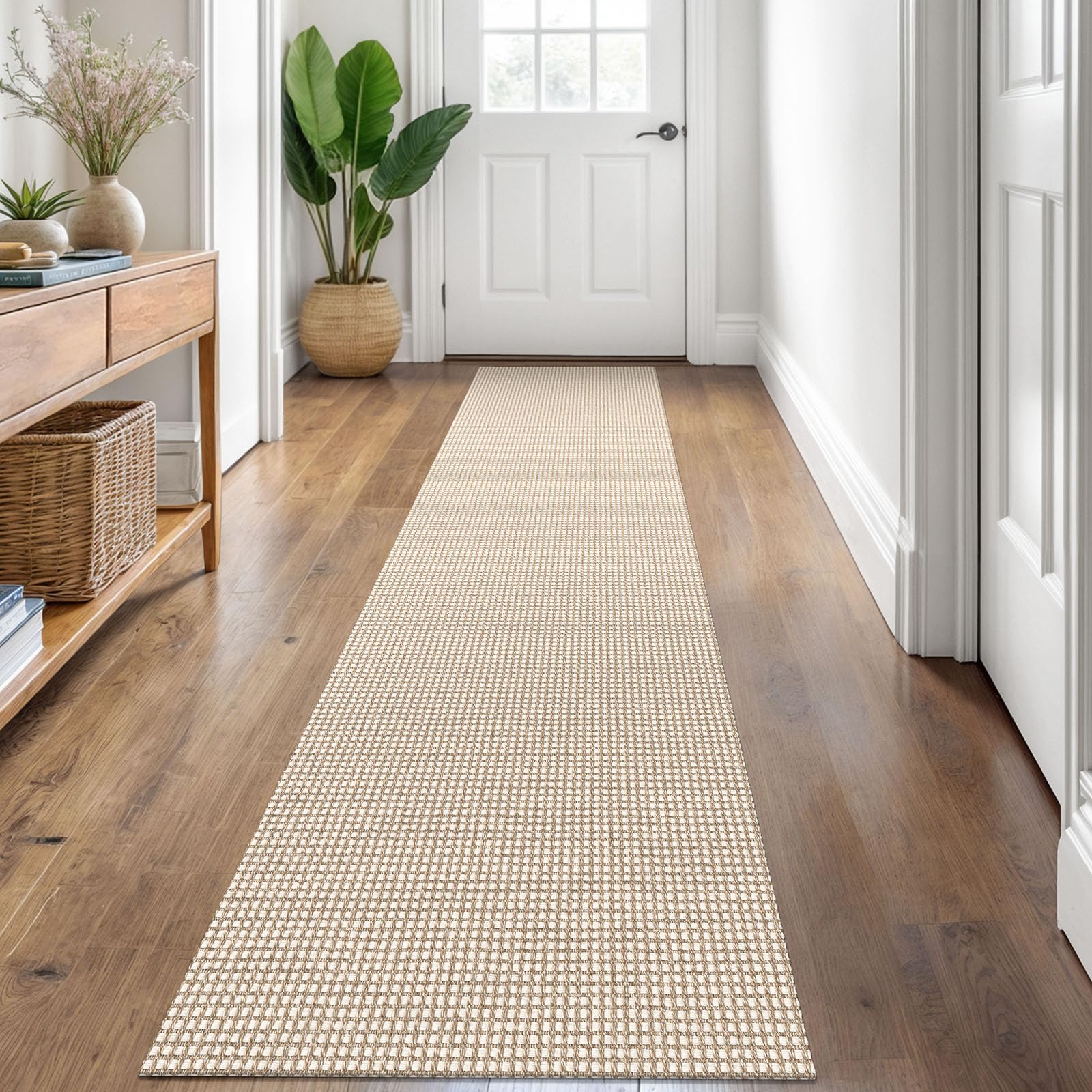 KOZYFLY hallway runner 2x8 in ivory khaki for durable, welcoming entryways.