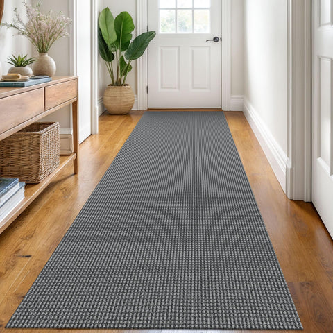 KOZYFLY hallway runner main view in neutral greys for versatile spaces