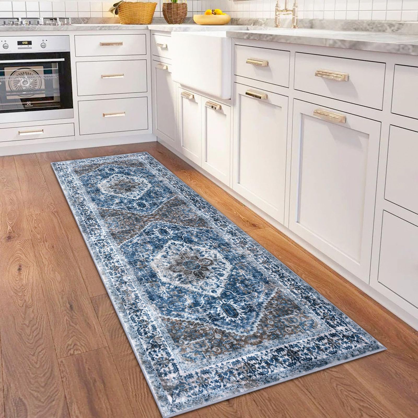 KOZYFLY rug featuring non-slip backing for stable wood-floor safety.