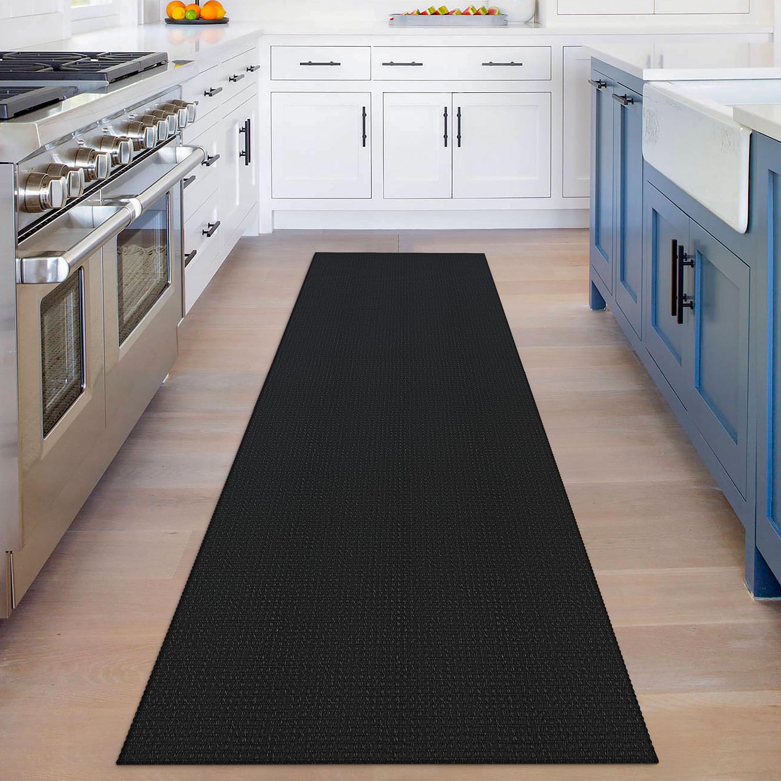 Kozyfly non-slip back keeps rug secure on smooth floors.