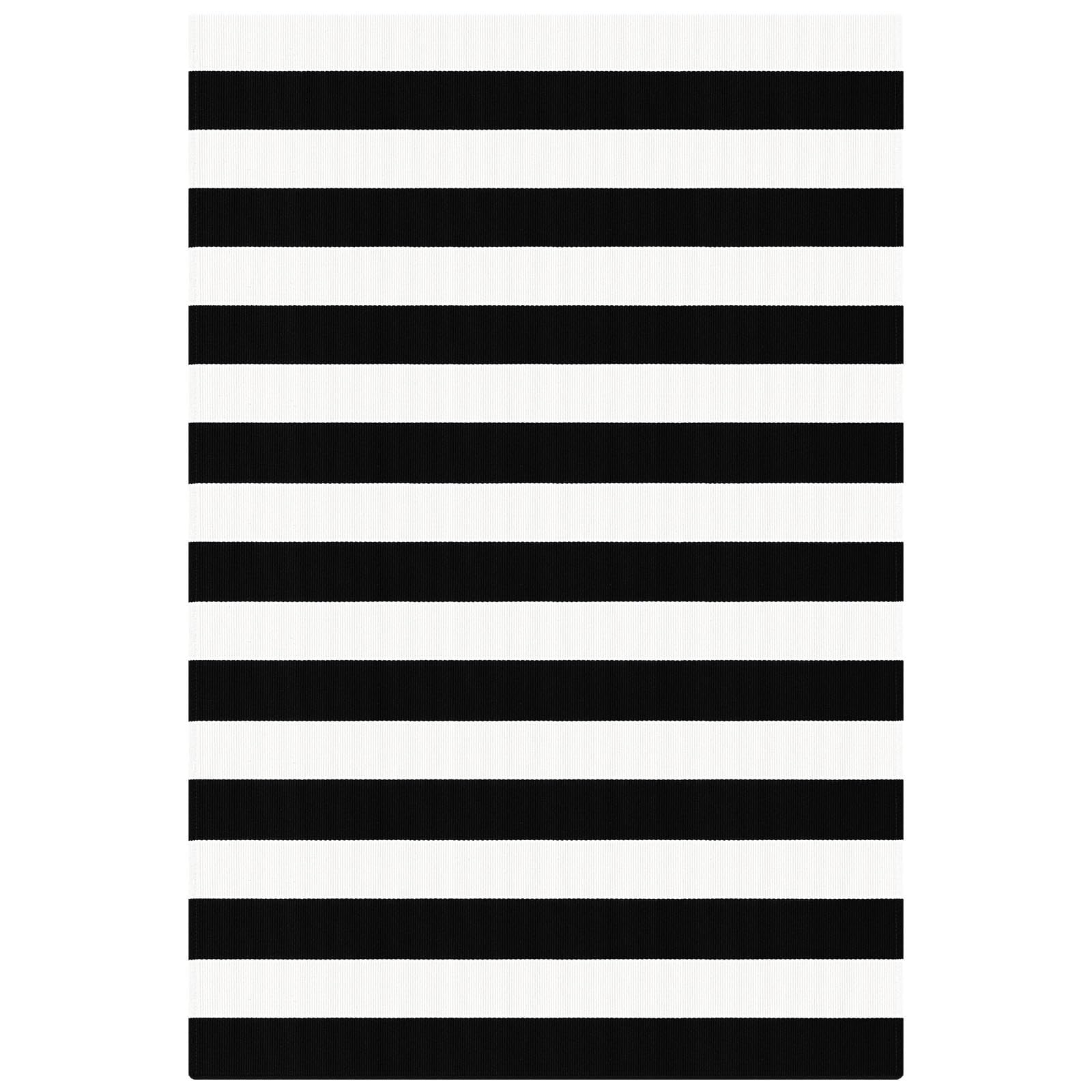 KOZYFLY striped decor rug brightens spaces and hides light foot traffic.