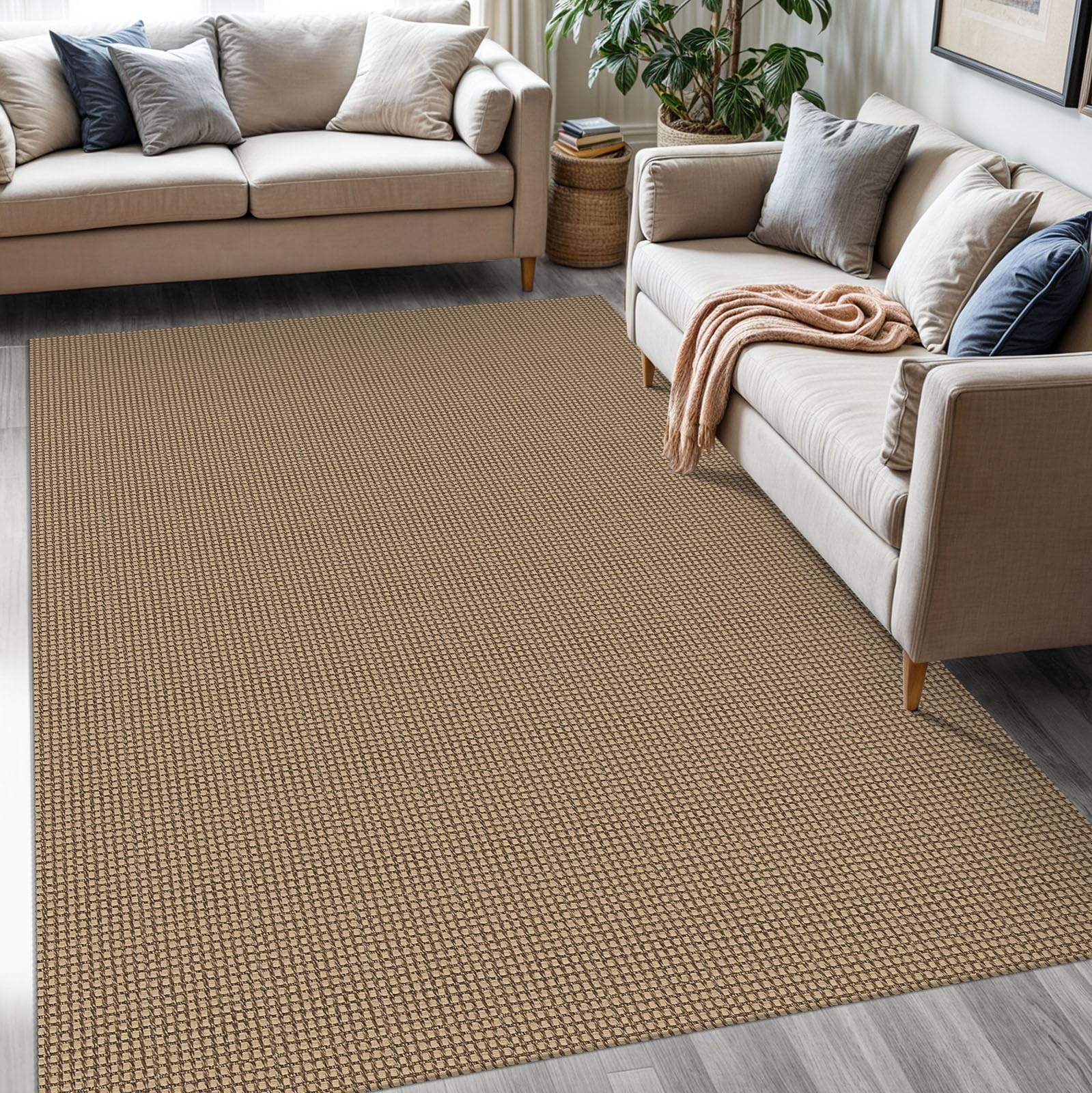 Kozyfly washable area rug 5x7 with non-slip backing for safe living spaces.