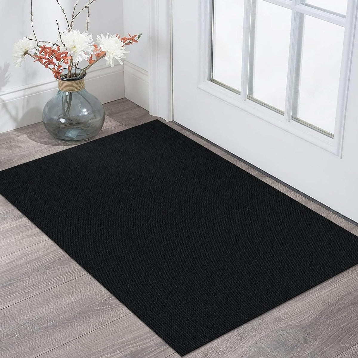 KOZYFLY washable rug front view with braided construction for durability