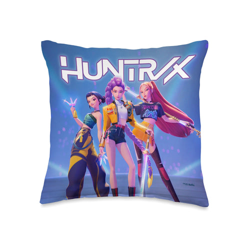 KPop Demon Hunters Huntr/X pillow front design with bold demon-hunter motif for stylish living spaces