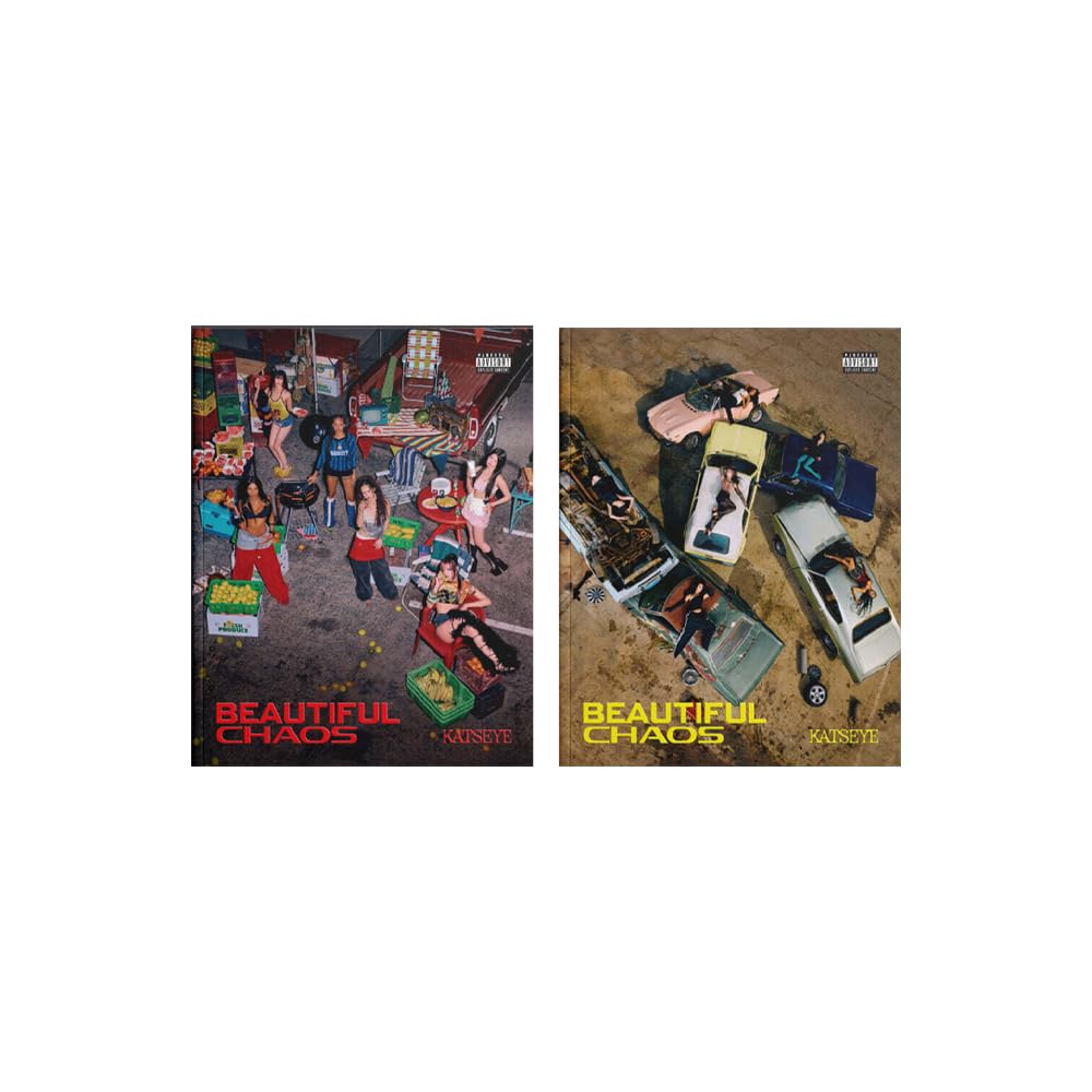 KPOP HEAVEN Katseye Beautiful Chaos mini-zine and CD, multimedia memorabilia for avid collectors.