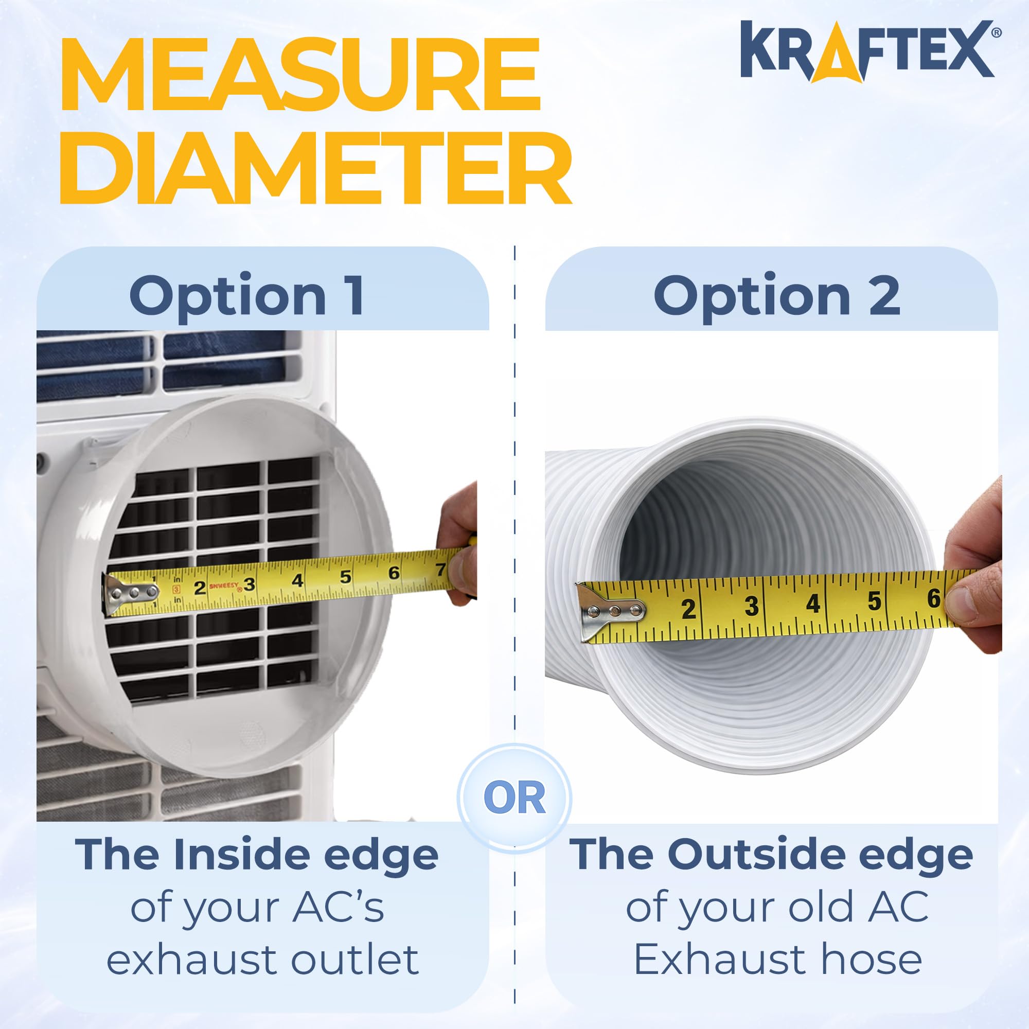 Kraftex AC hose extended to 80 inches for flexible placement