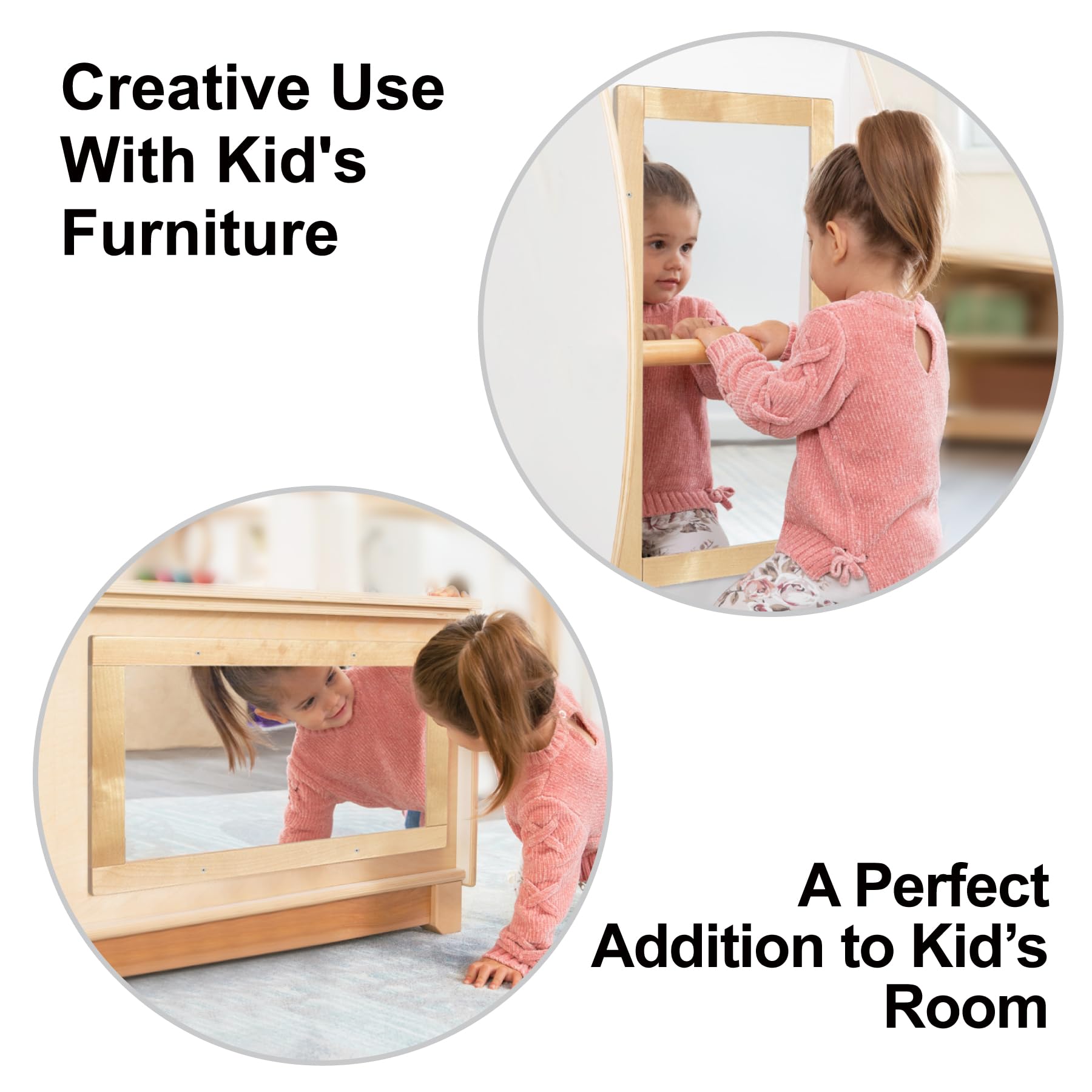 KRAND mirror mounted horizontally, ideal for wide play areas