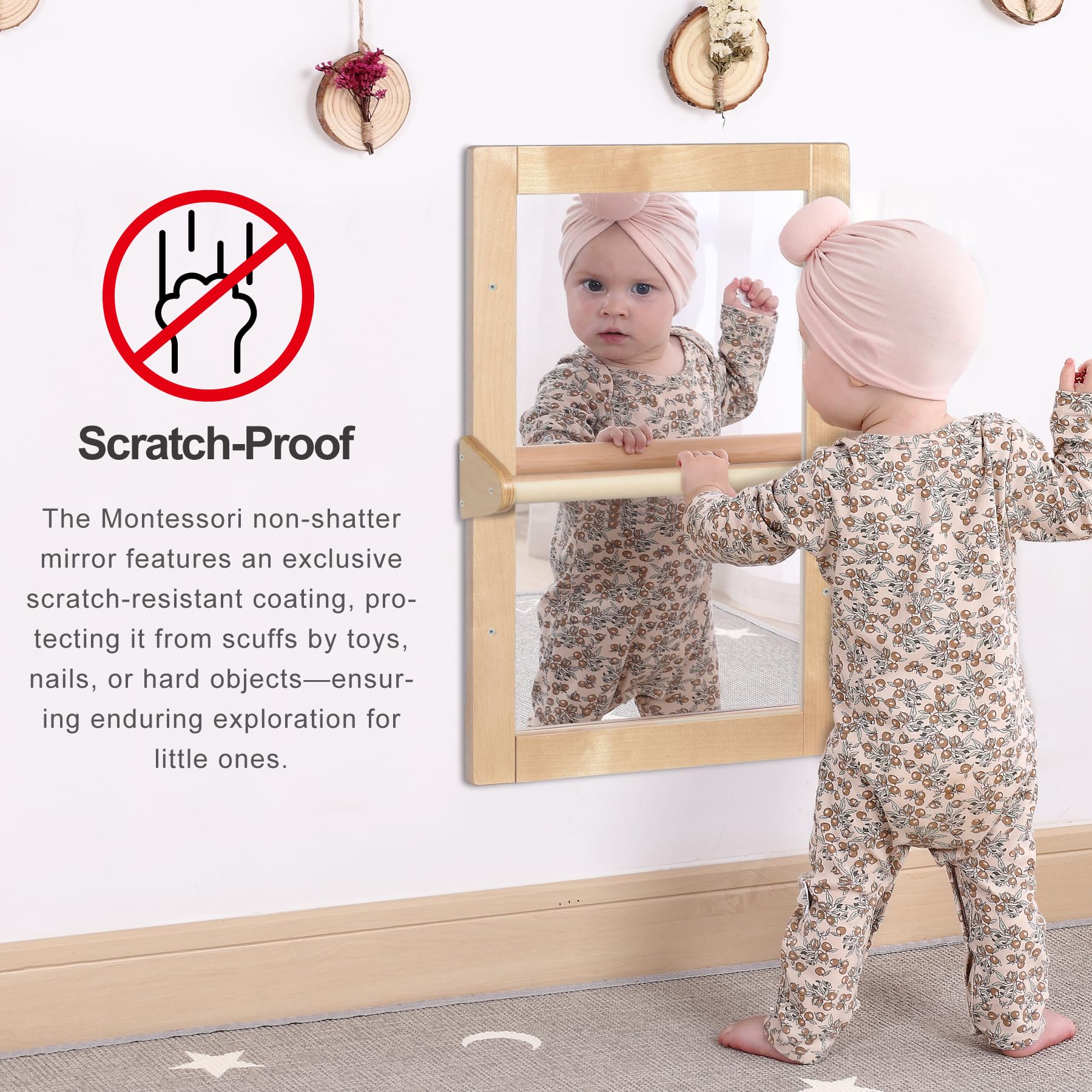 KRAND mirror with two pull-up bars for standing practice and coordination