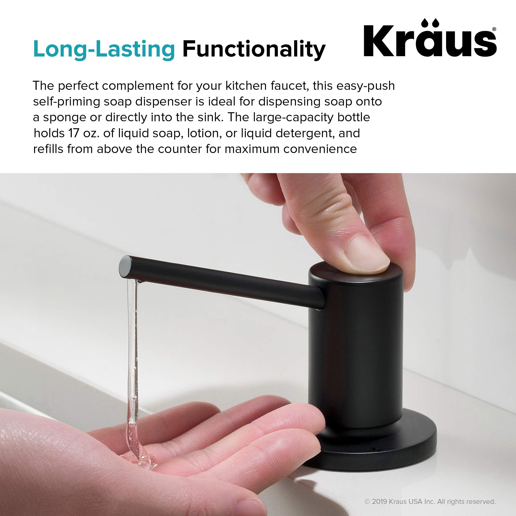 Kraus KSD-43MB installation with single-hole setup fits many sinks