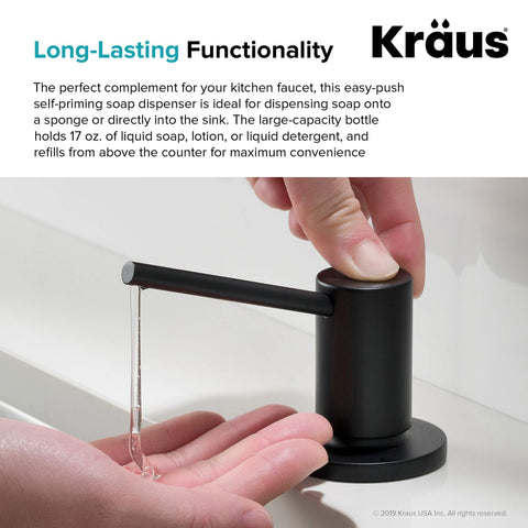 Kraus KSD-43MB installation with single-hole setup fits many sinks