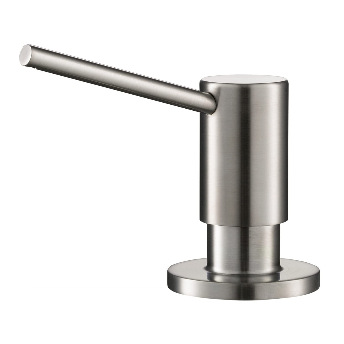 Kraus KSD-43SFS soap dispenser close-up with self-priming pump for easy refills.