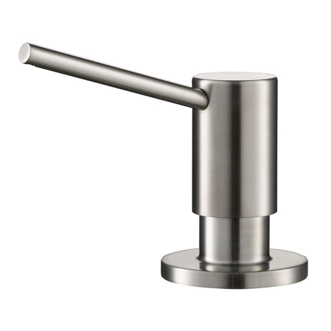 Kraus KSD-43SFS soap dispenser close-up with self-priming pump for easy refills.