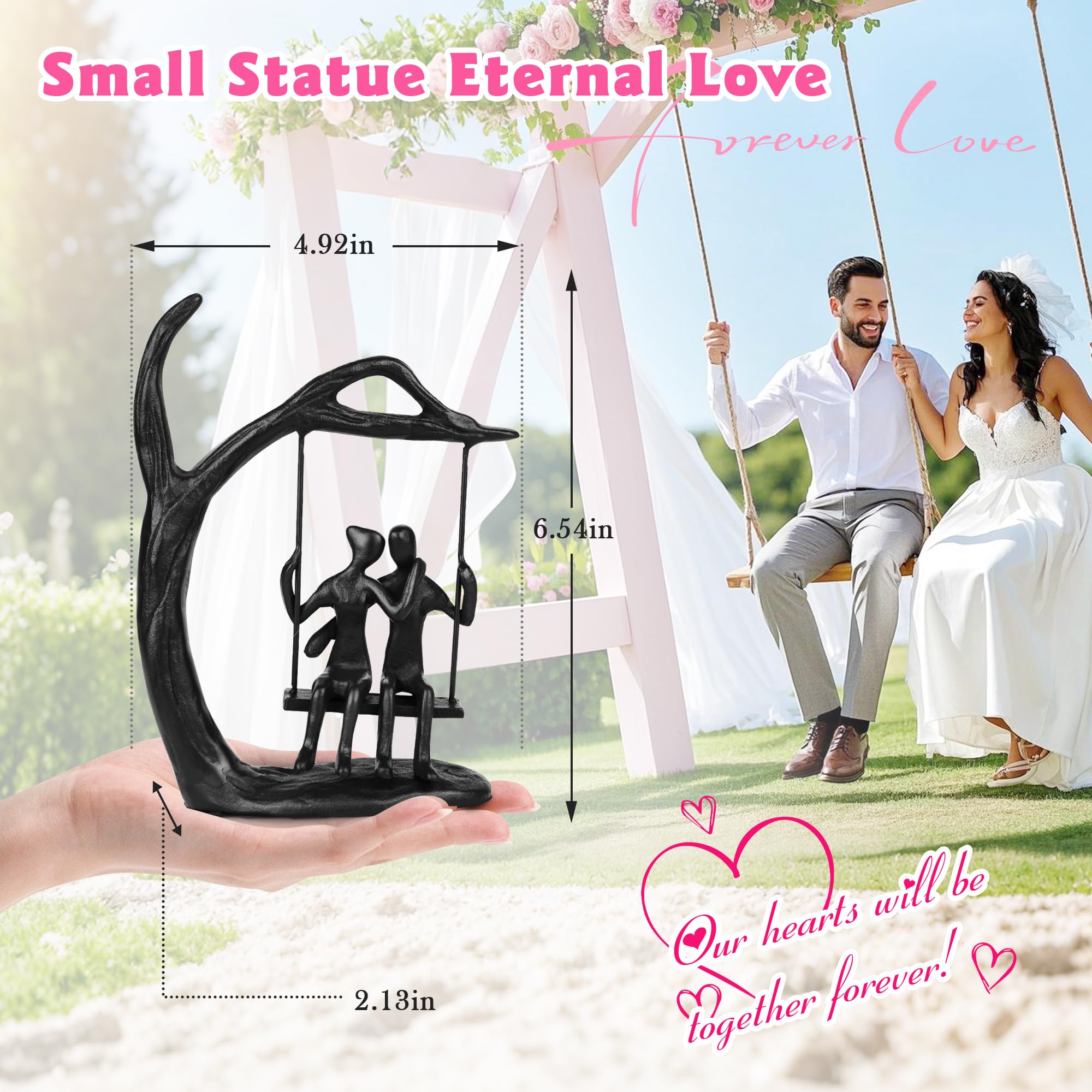 Kresecioo Mr and Mrs iron statue versatile gift for him and her.