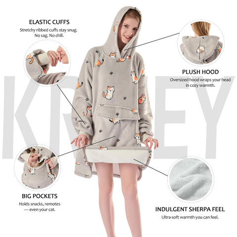 Buttery-soft flannel outer with sherpa lining for premium comfort